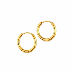 Złote kolczyki koła szarniry 12 mm