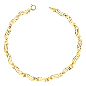 Złota bransoletka segmentowa ażurowa "Droga Grecka" złoto 585