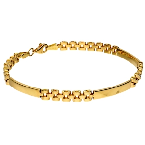 Złota bransoletka segmentowa z gładkimi blaszkami