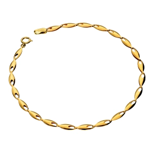 Złota bransoletka segmentowa gładkie łezki