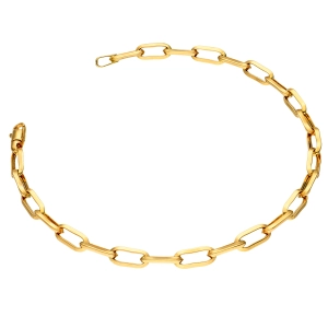Złota bransoletka z owalnymi ogniwami