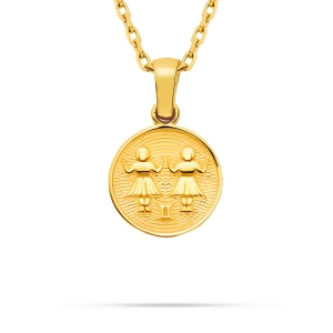 Złota zawieszka znak zodiaku Bliźnięta