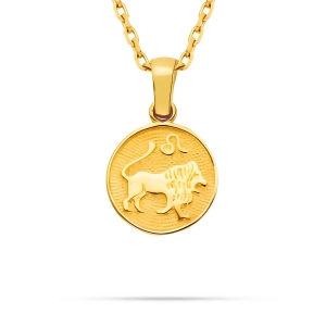 Złota zawieszka znak zodiaku Lew