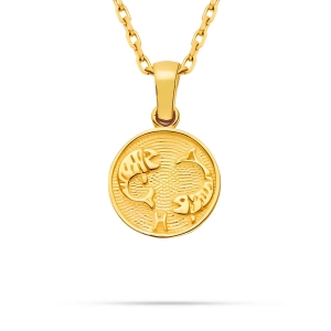 Złota zawieszka znak zodiaku Ryby
