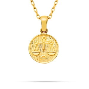 Złota zawieszka znak zodiaku Waga