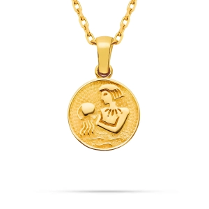 Złota zawieszka znak zodiaku Wodnik