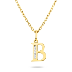 Złota literka z cyrkoniami B