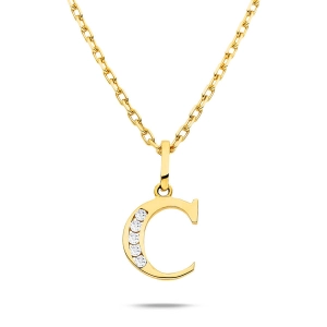 Złota literka z cyrkoniami C