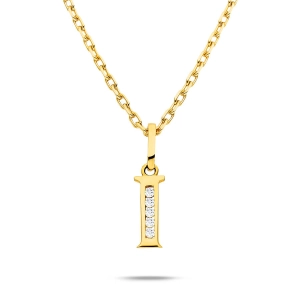 Złota literka z cyrkoniami I