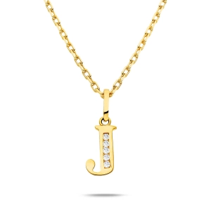 Złota literka z cyrkoniami J