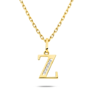 Złota literka z cyrkoniami Z