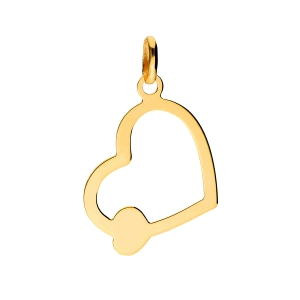 Złota zawieszka serce ramka z serduszkiem