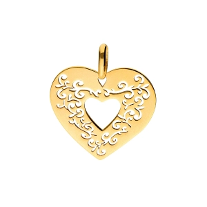 Złota zawieszka serce w stylu ażurowym