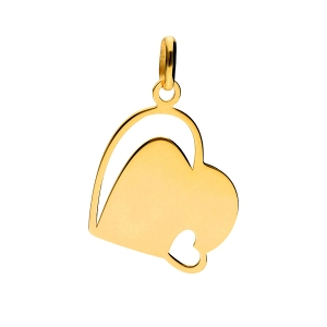 Złota zawieszka serce z wyciętym brzegiem