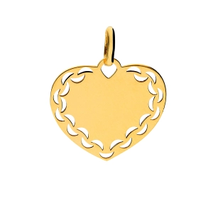 Złota zawieszka serce wycinane półokręgi