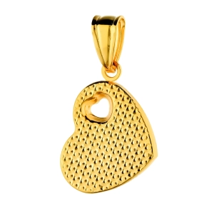 Złota zawieszka serce diamentowana