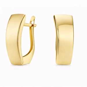 Klasyczne złote kolczyki 585 z angielskim zamknięciem 18 mm Basic