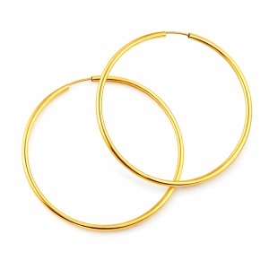 Złote kolczyki koła szarniry 70 mm