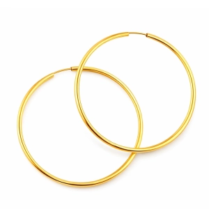 Złote kolczyki koła szarniry 35 mm