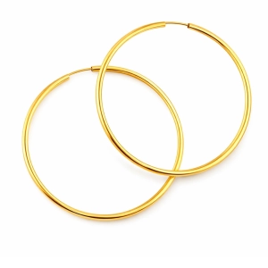 Złote kolczyki koła szarniry 30 mm