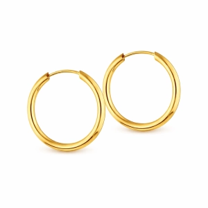 Złote kolczyki koła szarniry 15 mm