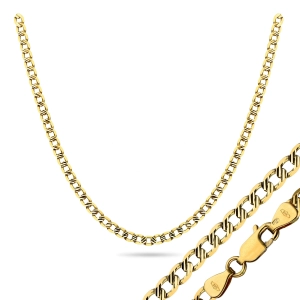 Złoty łańcuszek pancerka diamentowana 3,7 mm