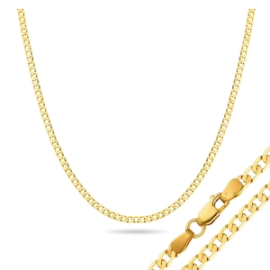 Złoty łańcuszek pancerka gładka 3 mm