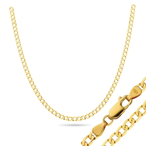 Złoty łańcuszek pancerka gładka 3,7 mm