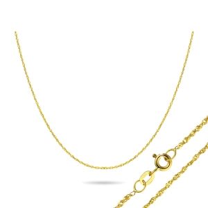 Złoty łańcuszek singapur podwójnie skręcony 1,6 mm