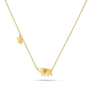 Złoty naszyjnik celebrytka z dwoma słonikami Young 020220249