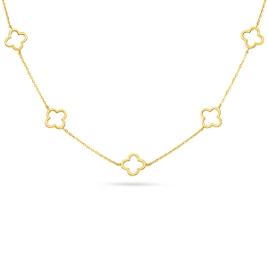 Złoty naszyjnik celebrytka koniczyny ramki 250920241N