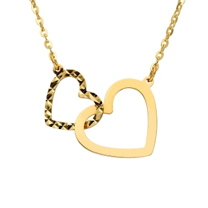 Złoty naszyjnik celebrytka serce gładkie i diamentowane 2205202324A