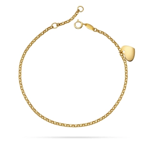 Złota bransoletka rollo z wiszącym gładkim sercem YOUNG 020220242