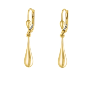 Złote kolczyki wiszące owalne sople