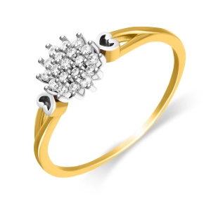 Złoty pierścionek wielokamieniowy klasyczny z cyrkoniami