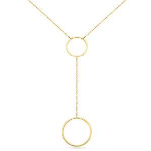 Złoty naszyjnik celebrytka wiszące gładkie koła