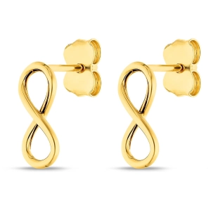 Złote kolczyki sztyfty nieskończoności