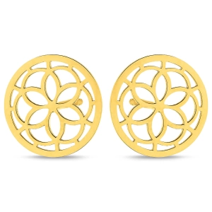 Złote kolczyki sztyfty - okrągły ażur