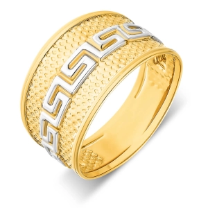 Złoty pierścionek szeroki - gładka droga grecka