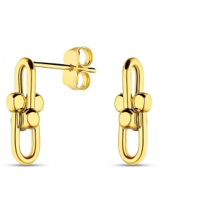 Złote kolczyki sztyfty - modne kultowe ogniwa