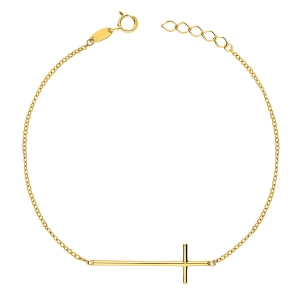 Złota bransoletka celebrytka - krzyżyk