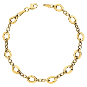 Złota bransoletka segmentowa - ogniwa duże i małe