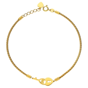 Złota bransoletka modna Zeccoro kluczyk i kłódka