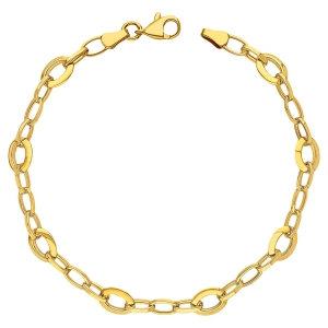 Złota bransoletka klasyczna segmentowa - ogniwa duże i małe