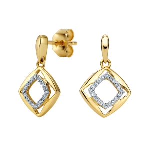 Złote kolczyki z diamentami JE4173Y 0,08 CT