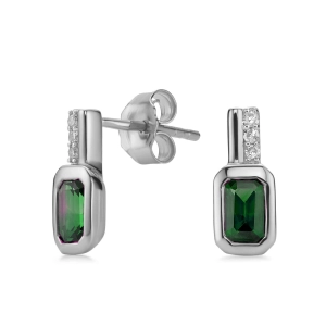 Złote kolczyki  z diamentami i szmaragdami  JE5243EMW 0,03 CT