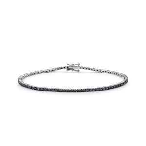 Bransoletka tenisowa złoto białe 750 black diamonds 1,47CT SB126418VS Prestige