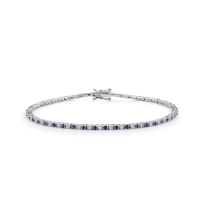 Białe złoto próby 750 bransoletka tenisowa diament 0,70CT / szafir 0,80 CT SB126418VS Prestige