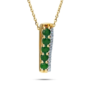 Zawieszka z diamentamii i szmaragdami  JP6860EMY 0,06 ct