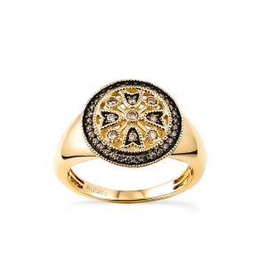 Złoty pierścionek vintage JR13602CHY